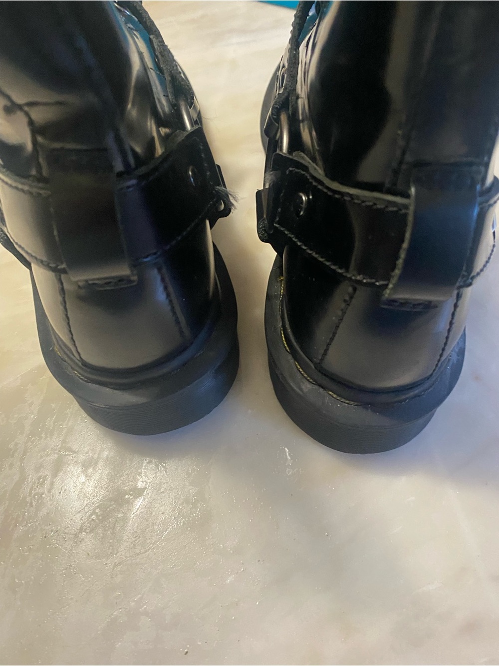 Dr. Martens 1460 Harness Black Leather Combat Boots Buckle Detail UK 3 US L 5 - Picture 4 of 10